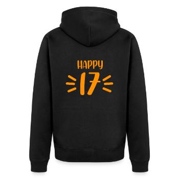 17e anniversaire - Veste à capuche bio Premium Unisexe - noir - Dos - Nico (187cm)