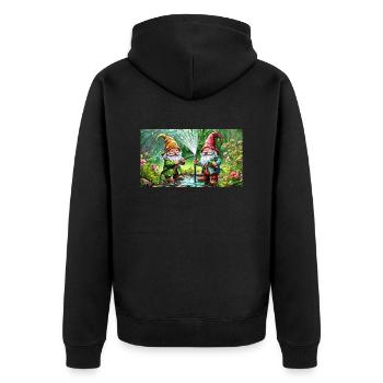 Mignons petits gnomes Vie quotidienne – bataille d’eau - Veste à capuche bio Premium Unisexe - noir - Dos - Nico (187cm)
