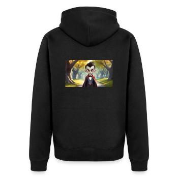 vampire - young cute little monsters - Unisex Premium Organic Zip Hoodie - black - Back - Nico (187cm)