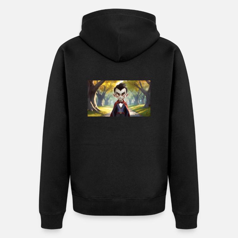 Vampire - Jeunes petits monstres mignons - Veste à capuche bio Premium Unisexe - noir