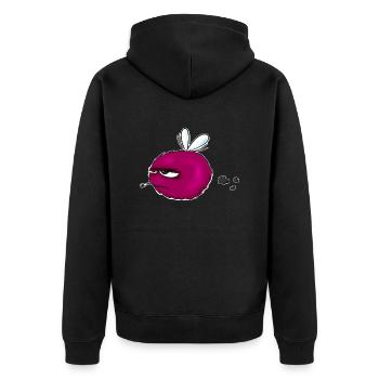 Grumble Bumblebee Funny Cartoon Bumblebee - Unisex Premium Organic Zip Hoodie - black - Back - Nico (187cm)
