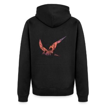 Bird Sunset Illustration - Unisex Premium Organic Zip Hoodie - black - Back - Nico (187cm)