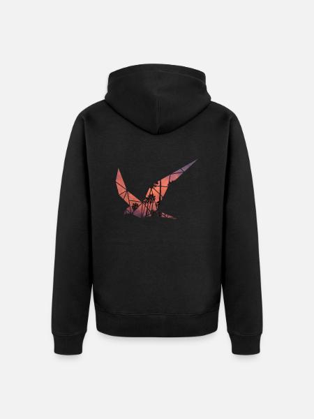 Bird Sunset Illustration - Unisex Premium Organic Zip Hoodie - black
