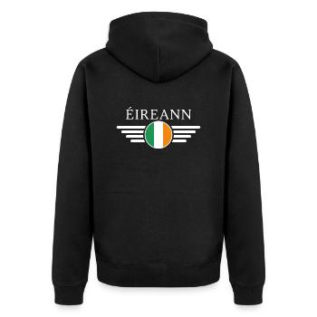 T-shirt design de style irlandais - Veste à capuche bio Premium Unisexe - noir - Dos - Nico (187cm)