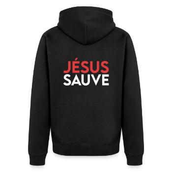 Jésus sauve - Veste à capuche bio Premium Unisexe - noir - Dos - Nico (187cm)