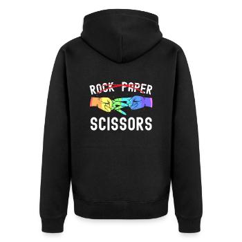 Lesbienne Fierté Rock Papier Ciseaux Drôle LGBTQ - Veste à capuche bio Premium Unisexe - noir - Dos - Nico (187cm)