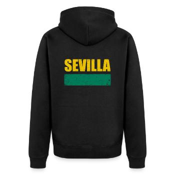 Séville Vintage - Veste à capuche bio Premium Unisexe - noir - Dos - Nico (187cm)