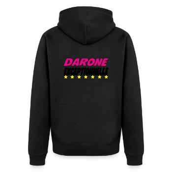 DARONE exceptionnelle - Veste à capuche bio Premium Unisexe - noir - Dos - Nico (187cm)