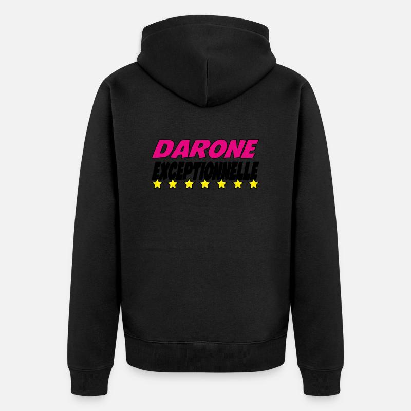 DARONE exceptionnelle - Veste à capuche bio Premium Unisexe - noir