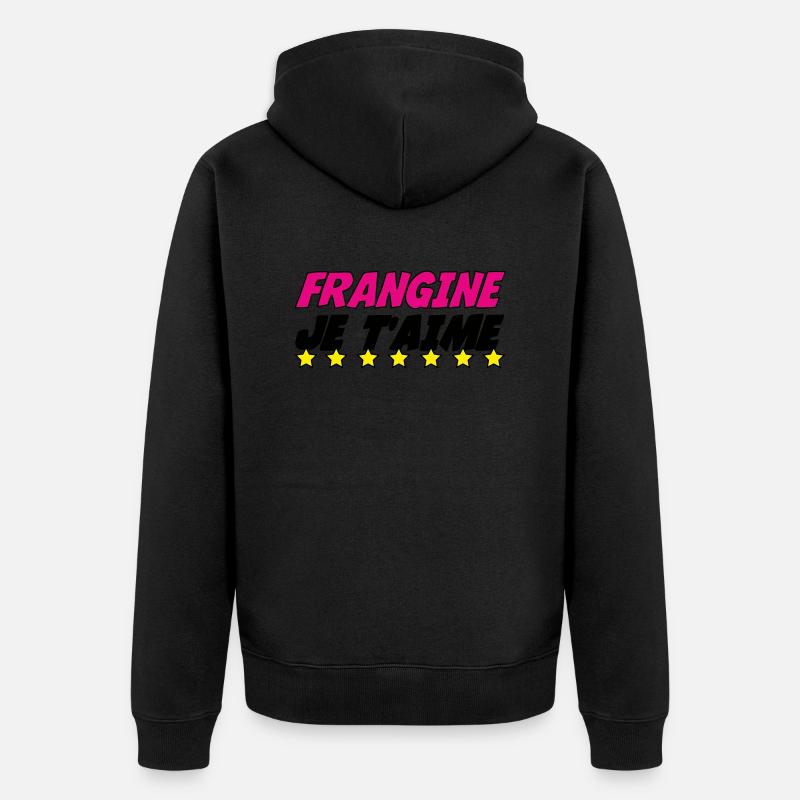 FRANGINE JE t 'aime - Veste à capuche bio Premium Unisexe - noir