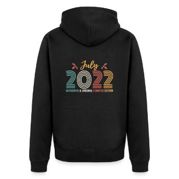 July 2022 Birthday July 2022 July - Unisex Premium Organic Zip Hoodie - black - Back - Nico (187cm)