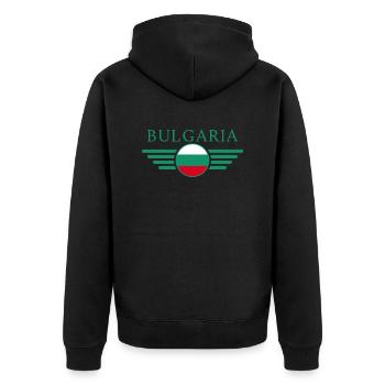 I Love Bulgaria, Elegance Style Design T-Shirt - Unisex Premium Organic Zip Hoodie - black - Back - Nico (187cm)