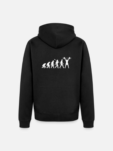 Evolution - Haltérophilie - Musculation - Veste à capuche bio Premium Unisexe - noir