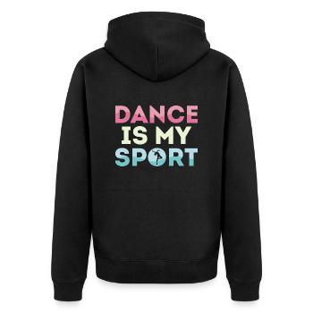 Dance Is My Sport Ballet Ballerina - Unisex Premium Organic Zip Hoodie - black - Back - Nico (187cm)