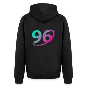 Numéro 96 multicolore - Veste à capuche bio Premium Unisexe - noir - Dos - Nico (187cm)