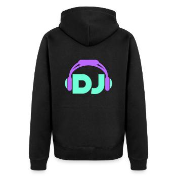 DJ Casque Musique Fête Célébrations Texte Lettrage - Veste à capuche bio Premium Unisexe - noir - Dos - Nico (187cm)