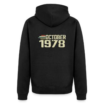 Octobre 1978 - Anniversaire en octobre 1978 - Veste à capuche bio Premium Unisexe - noir - Dos - Nico (187cm)