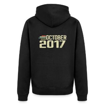 Octobre 2017 - Anniversaire en octobre 2017 - Veste à capuche bio Premium Unisexe - noir - Dos - Nico (187cm)
