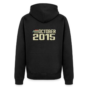 Octobre 2015 - Anniversaire en octobre 2015 - Veste à capuche bio Premium Unisexe - noir - Dos - Nico (187cm)
