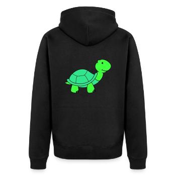 turtle - Unisex Premium Organic Zip Hoodie - black - Back - Nico (187cm)