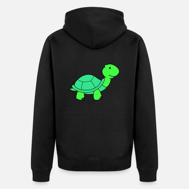 schildkröte - Unisex Premium Bio Zip Hoodie - Schwarz
