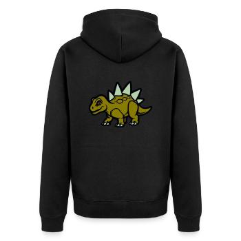 Stegosaurus Comic - Unisex Premium Bio Zip Hoodie - Schwarz - Hinten - Nico (187cm)