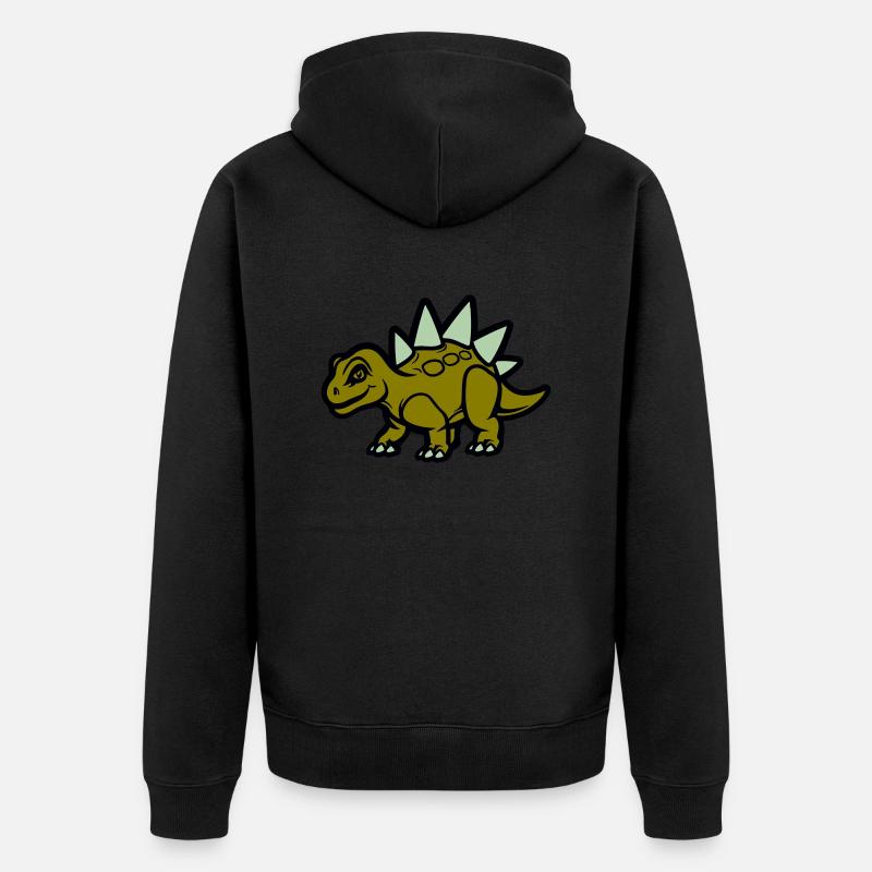 Stegosaurus Comic - Unisex Premium Organic Zip Hoodie - black