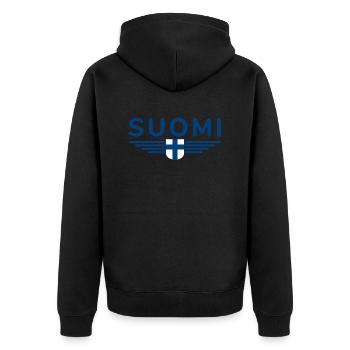 Conception de t-shirts en Finlande – Nordic Style & Nature - Veste à capuche bio Premium Unisexe - noir - Dos - Nico (187cm)