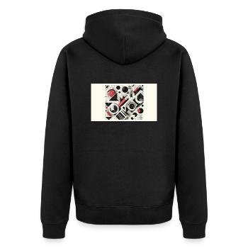 Abstract - Unisex Premium Organic Zip Hoodie - black - Back - Nico (187cm)