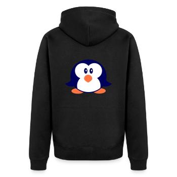 Pingouin mignon bambin enfant poussin bébé heureux - Veste à capuche bio Premium Unisexe - noir - Dos - Nico (187cm)
