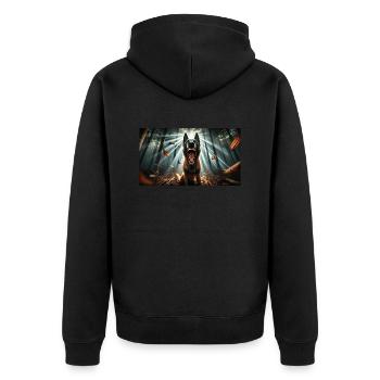 Malinois - Veste à capuche bio Premium Unisexe - noir - Dos - Nico (187cm)