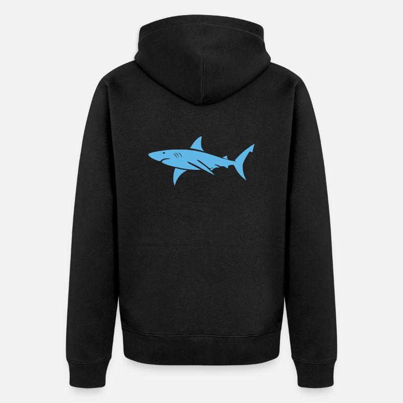 requin - Veste à capuche bio Premium Unisexe - noir