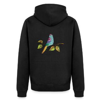 Colorful bird - Unisex Premium Organic Zip Hoodie - black - Back - Nico (187cm)