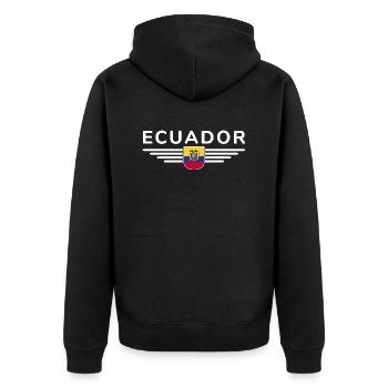 Ecuador Fans T-Shirt Design - Unisex Premium Bio Zip Hoodie - Schwarz - Hinten - Nico (187cm)