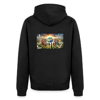 Toutes les cultures - Veste à capuche bio Premium Unisexe - noir - Dos - Nico (187cm)