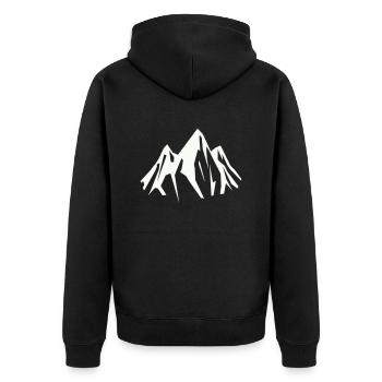montagnes - Veste à capuche bio Premium Unisexe - noir - Dos - Nico (187cm)
