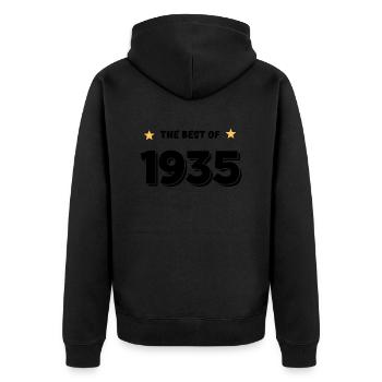 Best of 1935 - Unisex Premium Organic Zip Hoodie - black - Back - Nico (187cm)