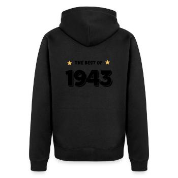 Best of 1943 - Unisex Premium Organic Zip Hoodie - black - Back - Nico (187cm)