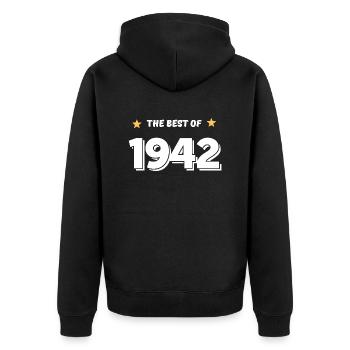 Best of 1942 - Unisex Premium Organic Zip Hoodie - black - Back - Nico (187cm)