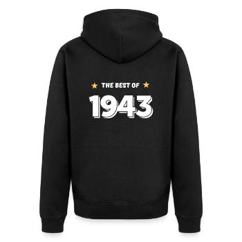 Best of 1943 - Unisex Premium Organic Zip Hoodie - black - Back - Nico (187cm)