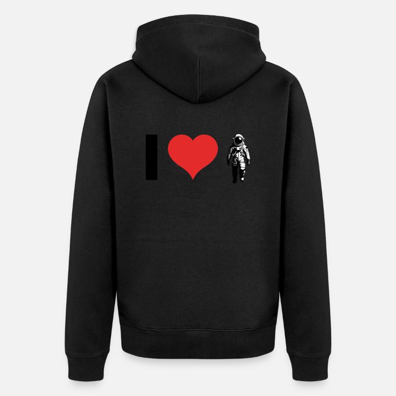 J’adore les astronautes - Veste à capuche bio Premium Unisexe - noir
