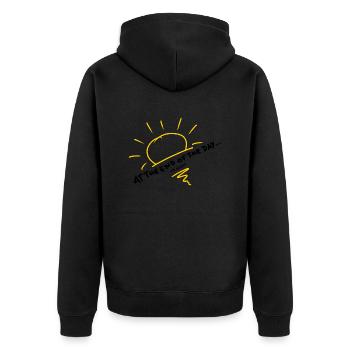 At The end of the Day….. - Unisex Premium Bio Zip Hoodie - Schwarz - Hinten - Nico (187cm)