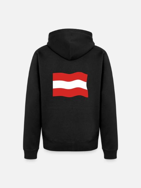 Flag Austria - Unisex Premium Organic Zip Hoodie - black