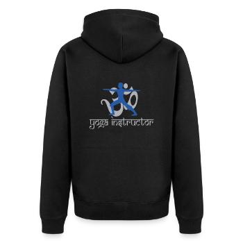 Yoga-Lehrer - Unisex Premium Bio Zip Hoodie - Schwarz - Hinten - Nico (187cm)