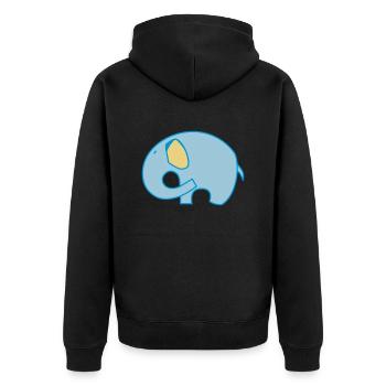 Logo chevalière Elephant - Veste à capuche bio Premium Unisexe - noir - Dos - Nico (187cm)
