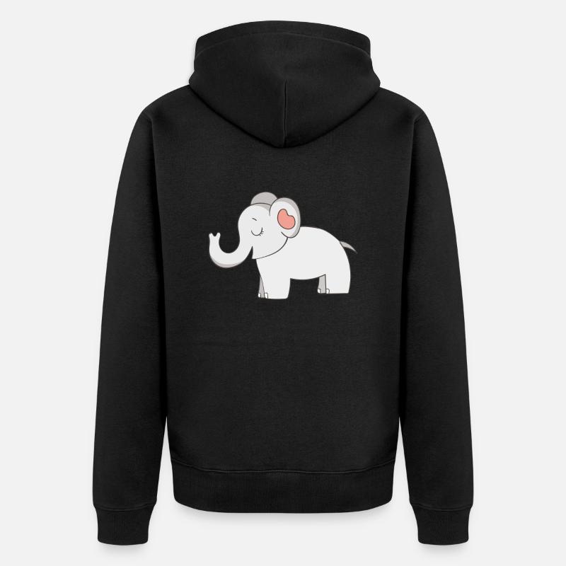 éléphant - Veste à capuche bio Premium Unisexe - noir