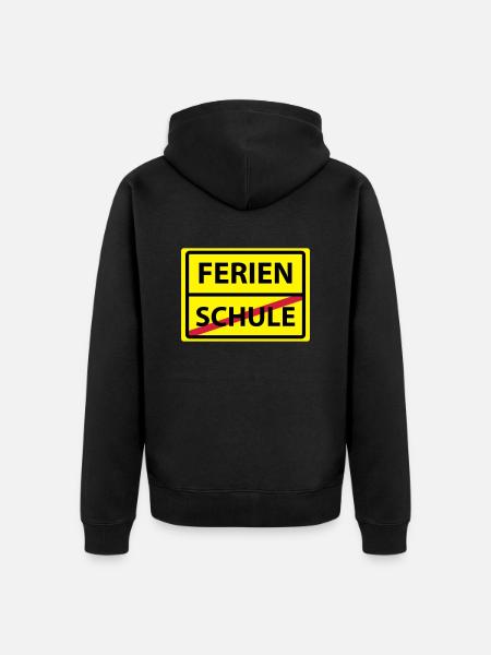 schule ferien - Unisex Premium Bio Zip Hoodie - Schwarz