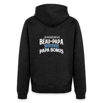 Papa bonus cadeau - Veste à capuche bio Premium Unisexe - noir - Dos - Nico (187cm)