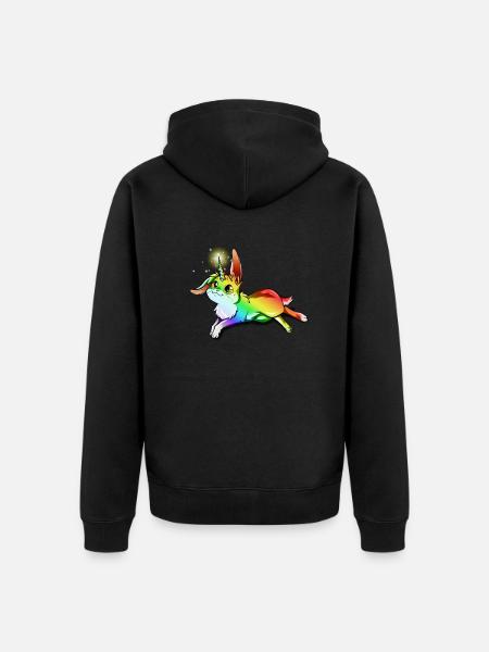 Kaninchen - Einhorn - Unisex Premium Bio Zip Hoodie - Schwarz