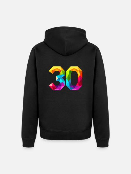 30 trente trente cadeau de chemise d'anniversaire - Veste à capuche bio Premium Unisexe - noir
